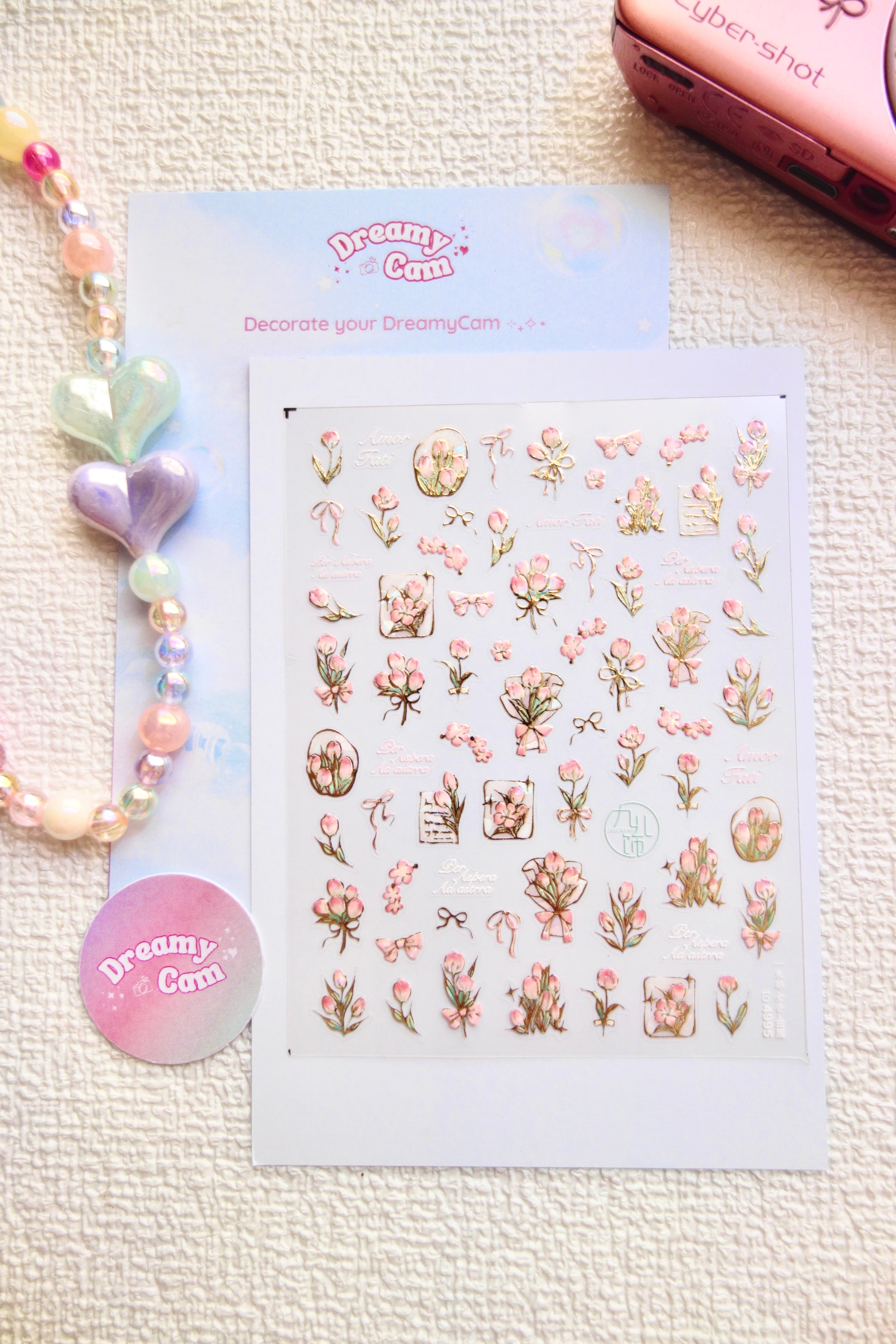 5D Camera Stickers – Floral - Gold List Floral