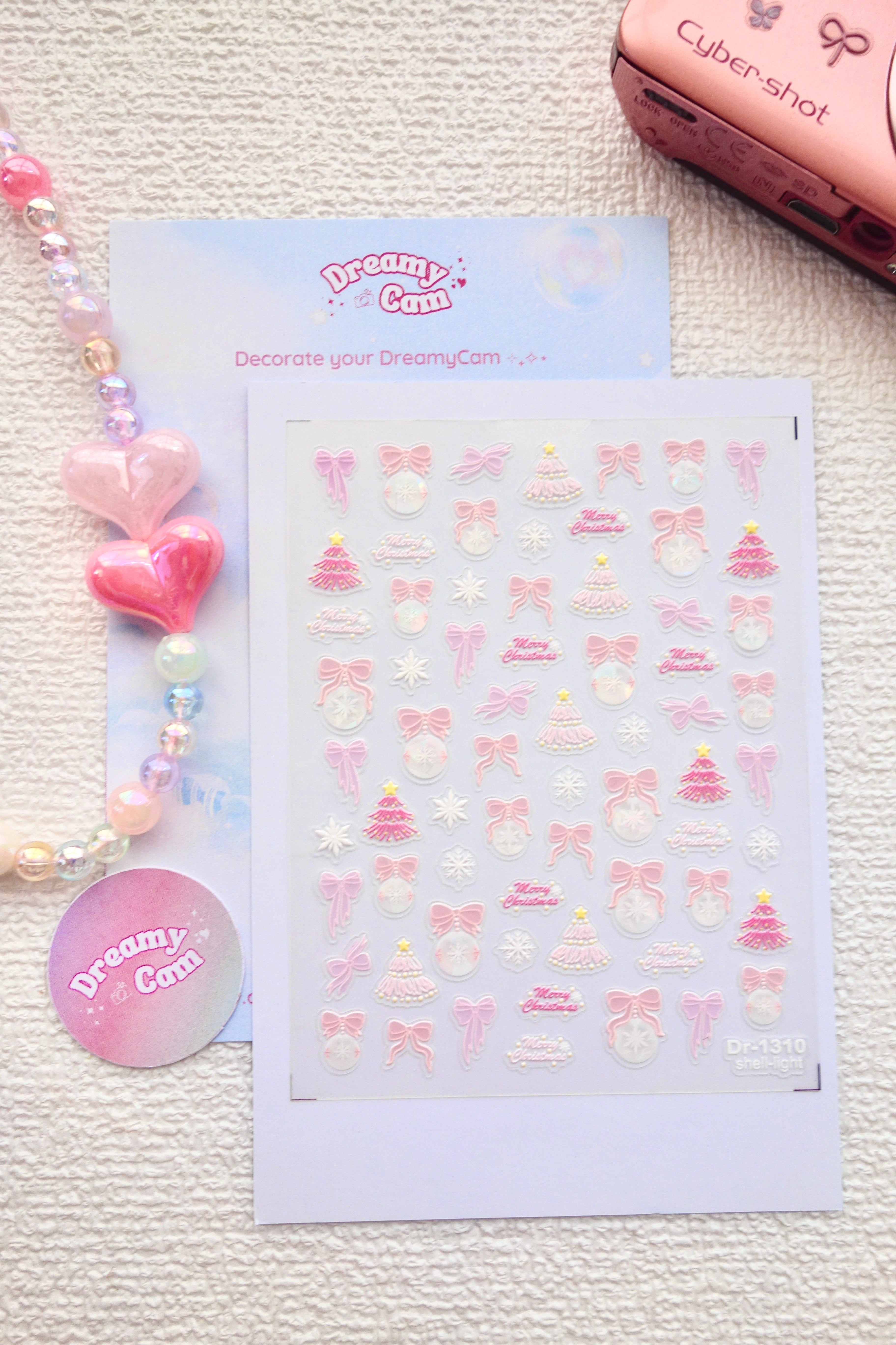 5D Camera Stickers – Holiday - Pink Christmas