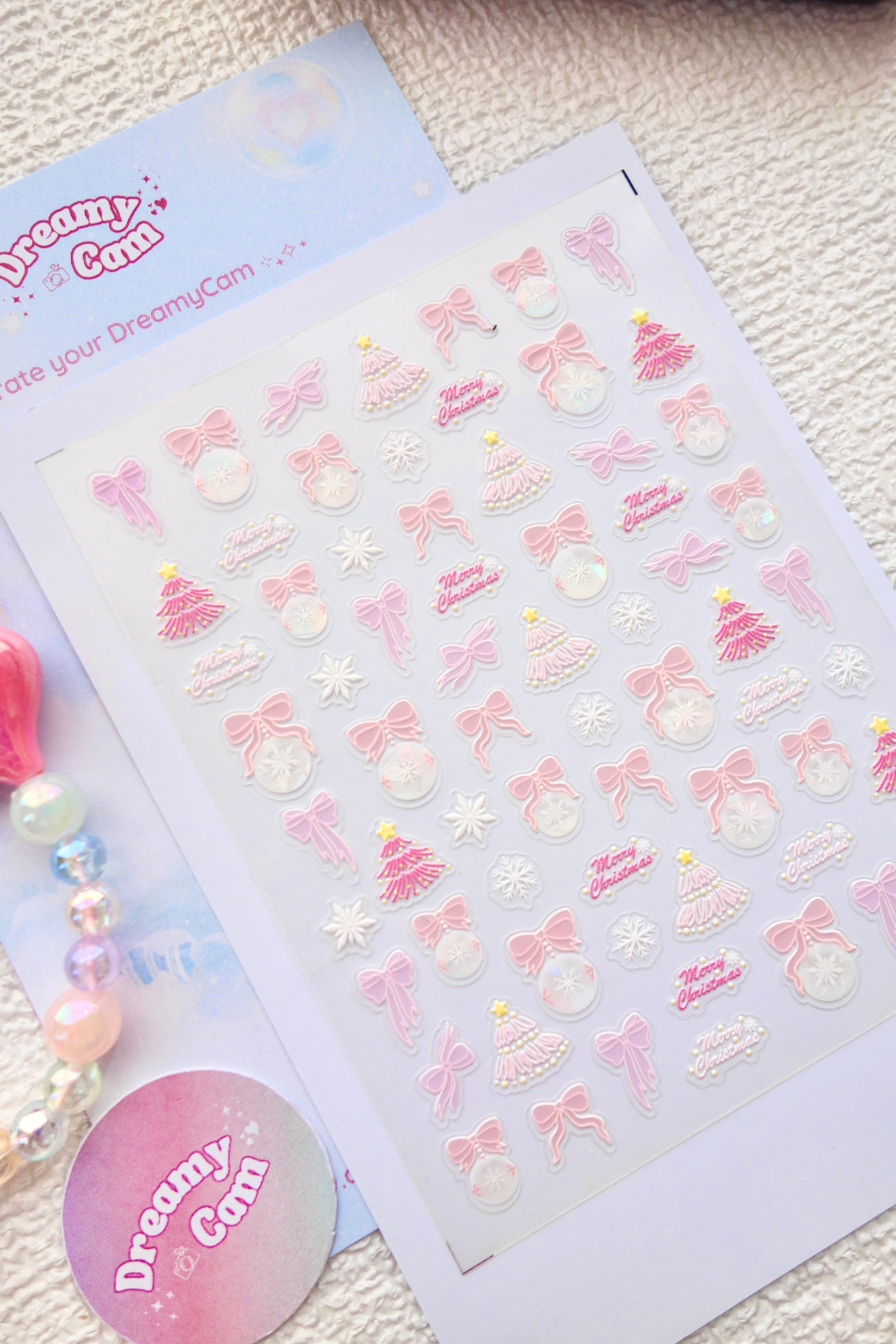 5D Camera Stickers – Holiday - Pink Christmas
