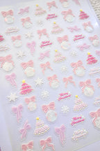 5D Camera Stickers – Holiday - Pink Christmas