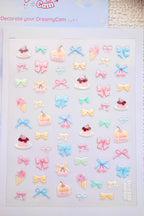 5D Camera Stickers – Bow & Hearts - Bow Cake