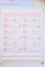 5D Camera Stickers – Bow & Hearts - Plaid Pink Bow