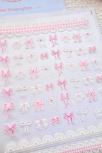 5D Camera Stickers – Bow & Hearts - Plaid Pink Bow