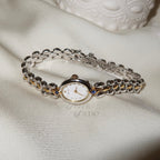 Vintage Seiko 1F20-5B20 Two-Tone Blue Accent Jewellery Watch — 1990s