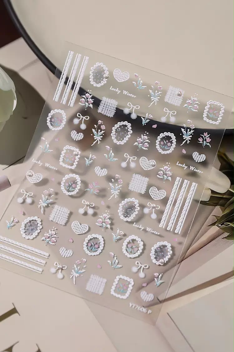5D Digicam Stickers | Y2K Aesthetic Camera Stickers | Floral - Coquette Lace Tulips