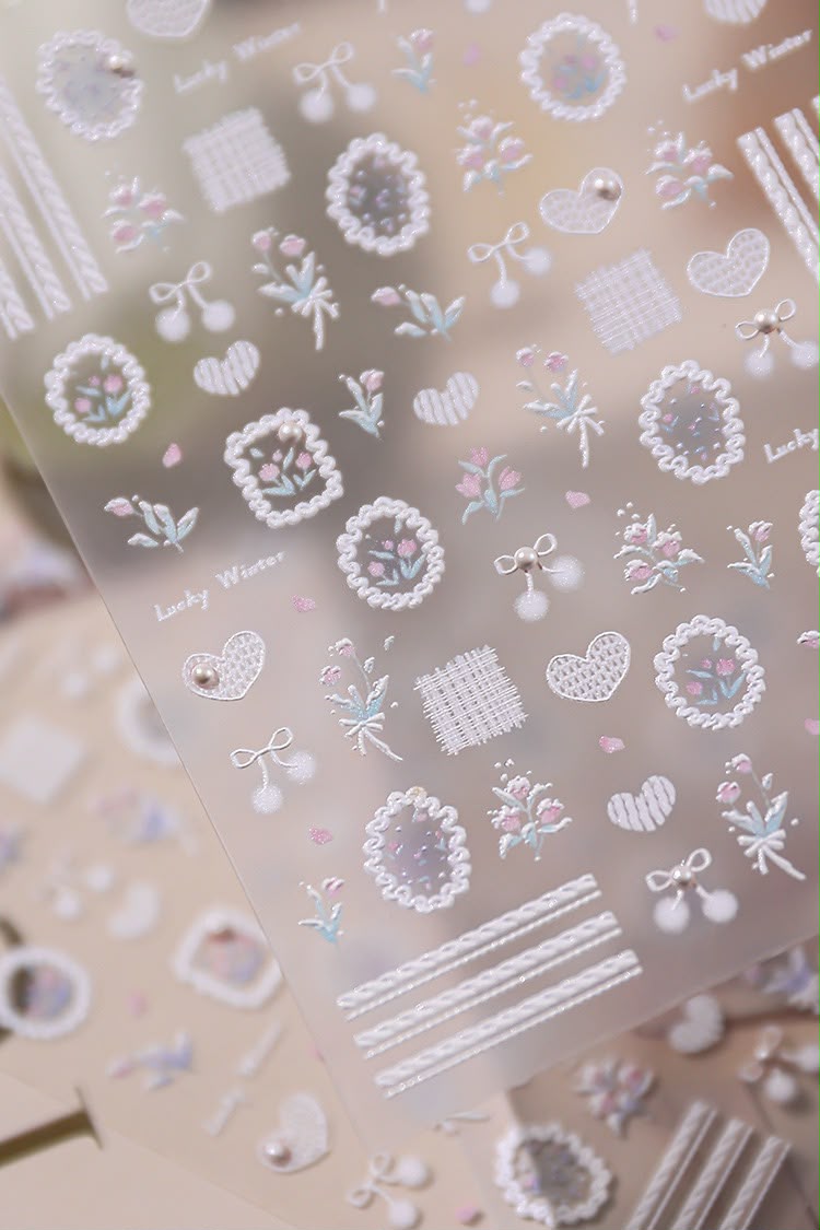 5D Digicam Stickers | Y2K Aesthetic Camera Stickers | Floral - Coquette Lace Tulips