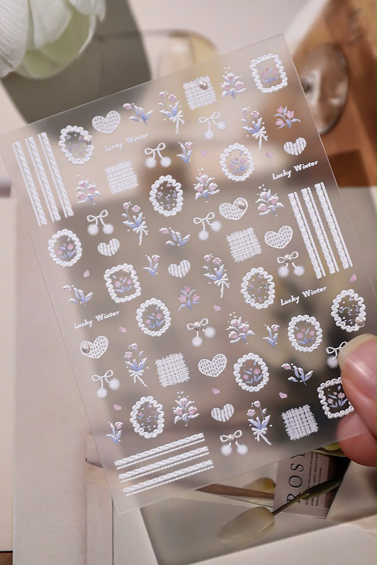 5D Digicam Stickers | Y2K Aesthetic Camera Stickers | Floral - Coquette Lace Tulips